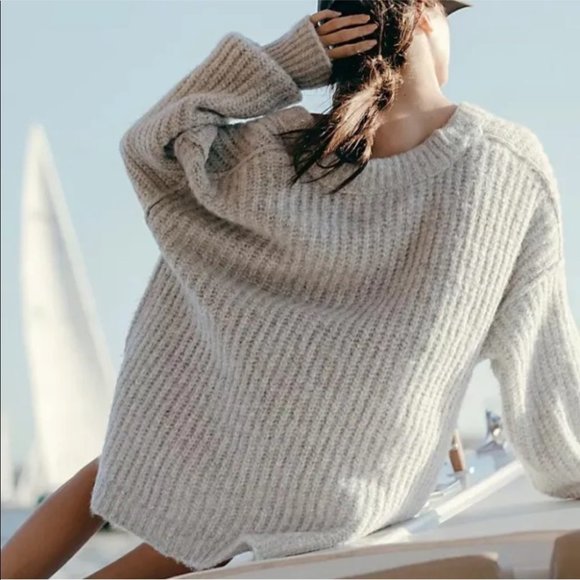#31 New! Free People Blue Bell Chunky Oversized SweaterNWT - Picture 5 of 9